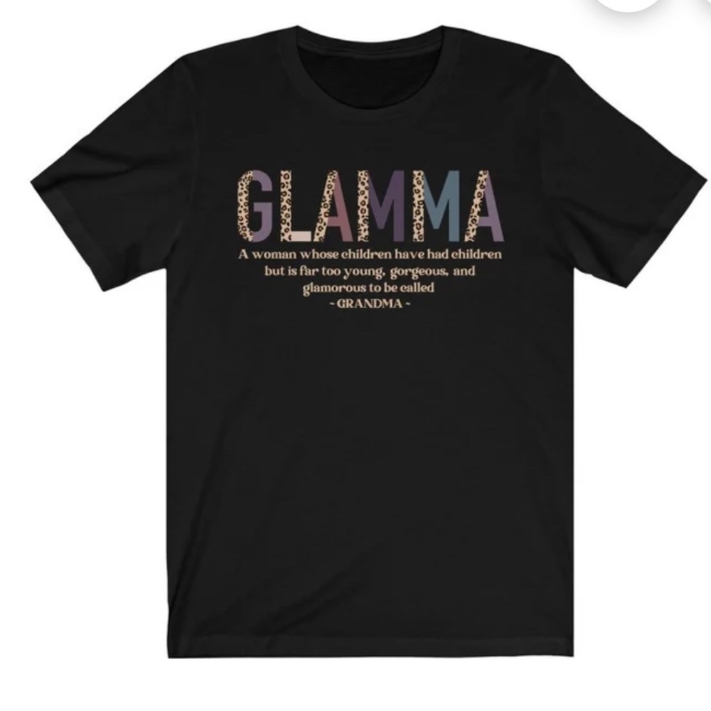 Bella Canvas GLAMMA Short Sleeve Graphic T-shirt Tee Black Size Small Unisex NWT - Picture 2 of 9